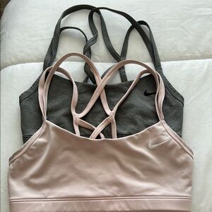 Nike Pink and Gray Sports Bras for Active Comfort